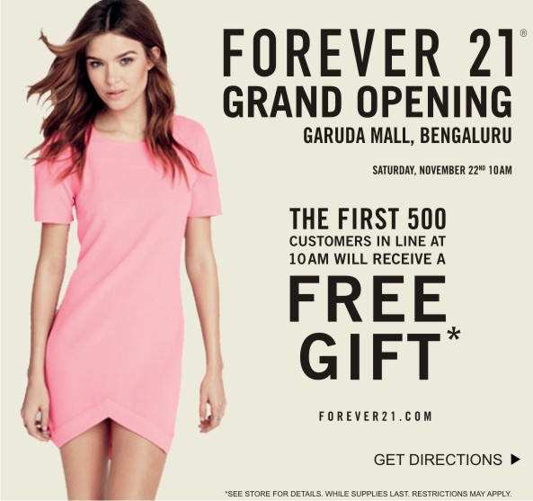 Forever 21 Grand Opening at Garuda Mall Bengaluru on 22 November 2014 ...