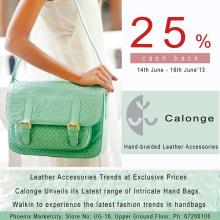 25% Cash Back offer at Calonge, Phoenix Marketcity, Mahadevapura from 14 to 16 June 2013