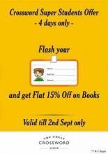 Crossword Super Students Offer - get flat 15% off on books until 2 September 2012