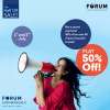 The Half Off Sale! Flat 50% off on over 50 Brands at Forum Koramangala  1st - 2nd July 2017